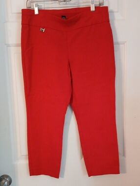 Alfani Red Slim Cropped Pull-On Pants
